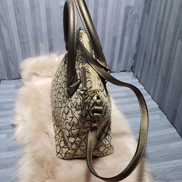 Calvin Klein Hudson Monogram Satchel Handbag - Picture 3 of 9